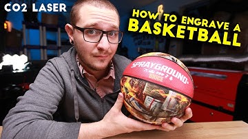 How to Engrave A BASKETBALL | Engrave Rubber with Lightburn | CO2 Laser Tutorials