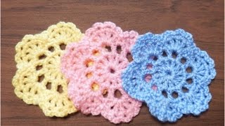お花のコースター 花のコースター1【かぎ針編み】How to crochet flower coaster