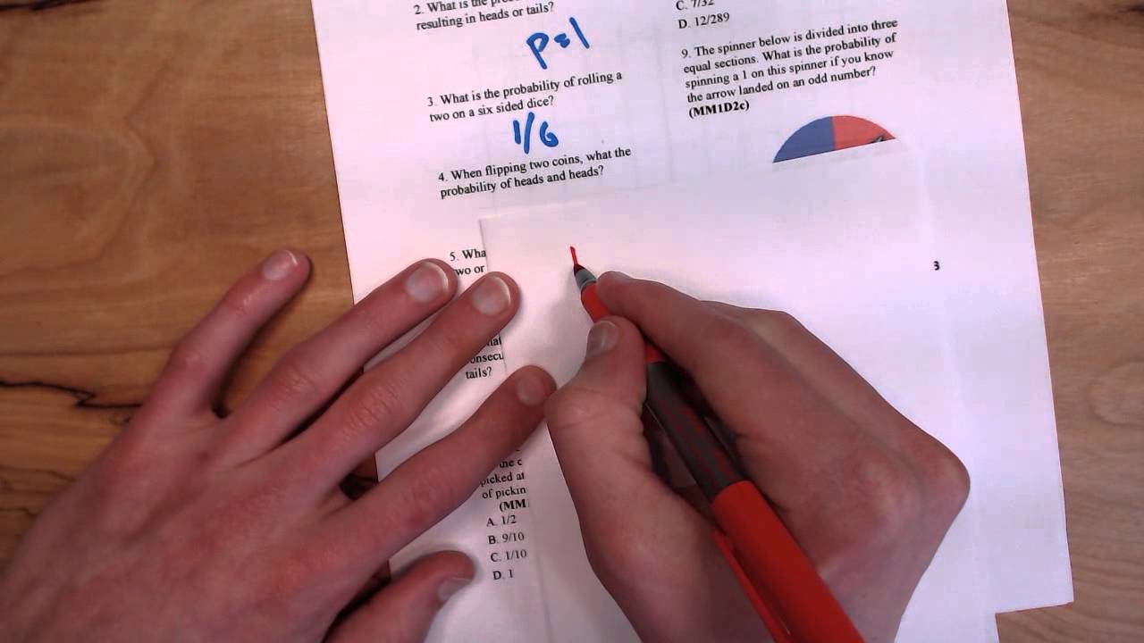 probability worksheet youtube