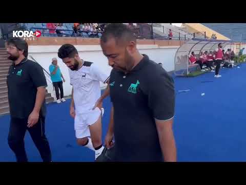 متأثرا بإصابته محمد رزق لاعب دجلة ي غادر مباراة راية بدوري المحترفين