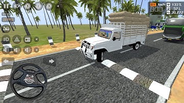 New loaded 4×4 mahendra pickup goods export in offroad | speed breakers in bussid | BUSSID GAME