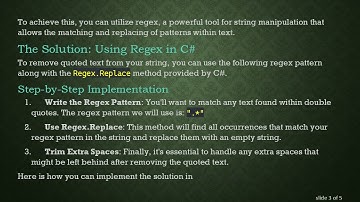Effective Regex Techniques: How to Replace Text in Quotes with an Empty String