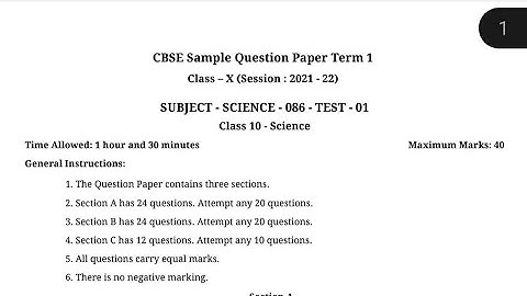 class 10 science sample paper with solutions 2021-22| Pdf | Term1 #tuitionzonebyanshika