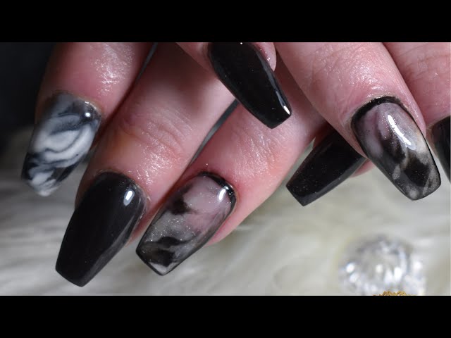 Latest Nail Trends And Designs | Beauty Nails | Black acrylic nail designs, Black  marble nails, Nails