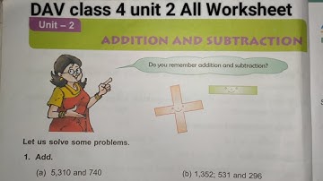 DAV Class 4 maths unit 2 worksheet all ।। Class 4 math chapter 2 worksheet all dav public school