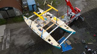 Launching My Unfinished Project Catamaran | Wildling Sailing