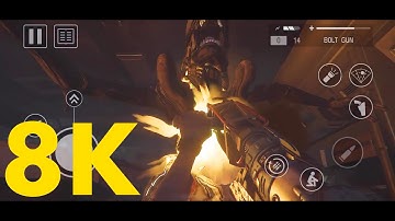 8K AI Upscale - KILL the ALIEN - Alien Isolation Mobile - Weapons vs Alien - iOS Android #8k60fps
