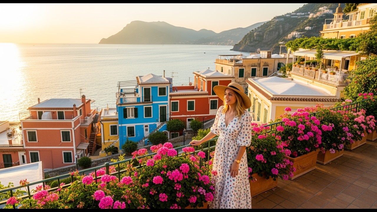 White Village Romance  Santorini Sunset Mediterranean Love Mix