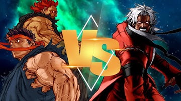 Evil Ryu & Akuma Vs God Rugal (Sprite Animation)  (King of Fighters X Street Fighter)