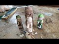 Wood Carving a  Frog.  Easy, Simple carving for beginners