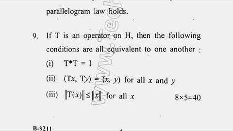 2016 MSc Mathematics 4th Sem Functional Analysis Question Paper