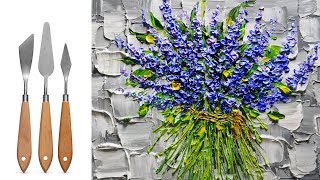 Challenge #13 | Flower bouquet acrylic palette knife painting