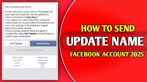How to send Facebook id update name new method 2025 | Send Facebook id update name new trick 2025