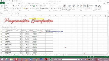 Excel Khmer: របៀបរកចំនួនលុយពីភាគរយ(ការបញ្ចុះតម្លៃ)