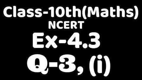Class 10 Ex 4.3 Q3 (i)maths Ncert chapter 4,Factorisation method,Quadratic Equation  ,VKS Maths x