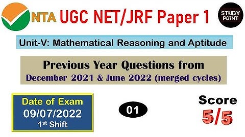 9th July 2022 (1st Shift) | Mathematical Reasoning & Aptitude PYQs in Bengali | NTA UGC NET Paper 1