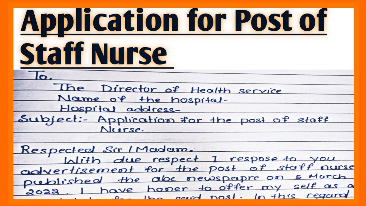 staff nurse application letter for nursing job without experience