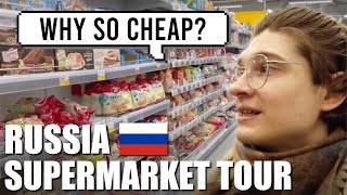 $2 Grocery Shopping in Russia (super cheap supermarket)