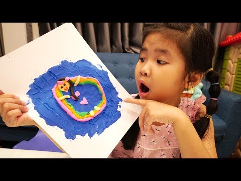 Video Bé Bún Làm Bức Tranh Phao Bơi Tắm Biển Bằng Đất Sét - youtube