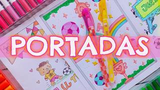 PORTADAS para CUADERNOS con DIBUJOS de FÚTBOL🩷 CARÁTULAS FÁCILES y BONITAS para BULLET JOURNAL