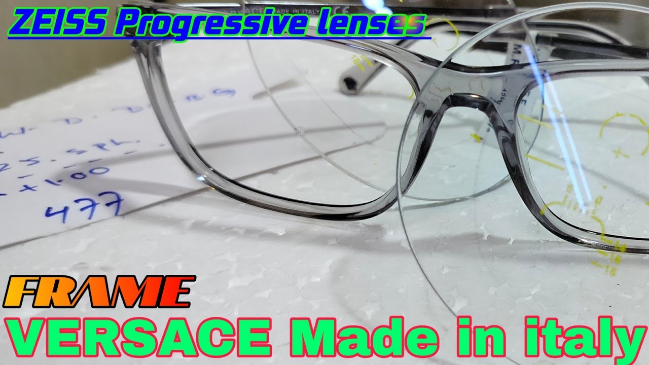 VERSACE Frame with ZEISS Progressive lens fitting look price Hindi ...