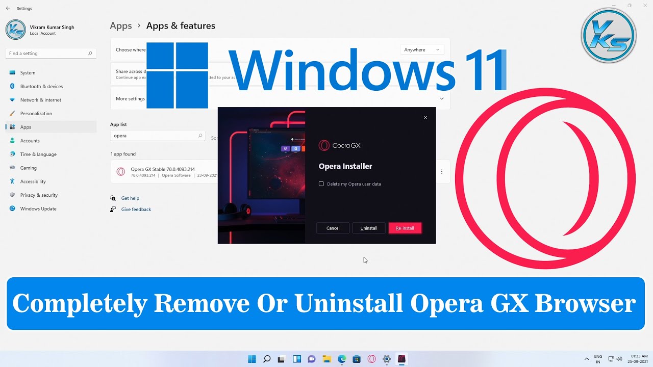 How do I uninstall Opera GX?