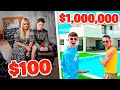 $100 vs $1,000,000 HOLIDAY HOME - FAMILY CHALLENGE