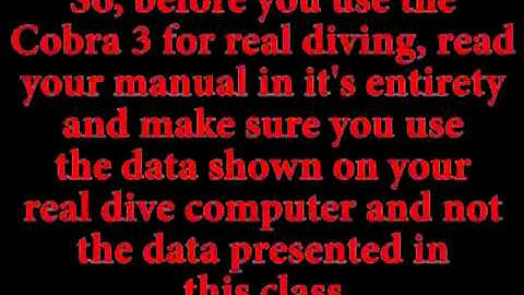 Suunto Cobra 3 dive computer - Online Class - m1s2