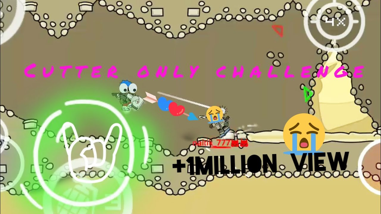 minimilitia cutter only challenge|| mini militia cutter challenge op gameplay|| only cutter ||