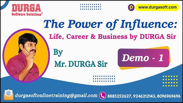 The Power of Influence: Life, Career & Business by DURGA Sir tutorials by Mr. DURGA Sir @7AM (IST)