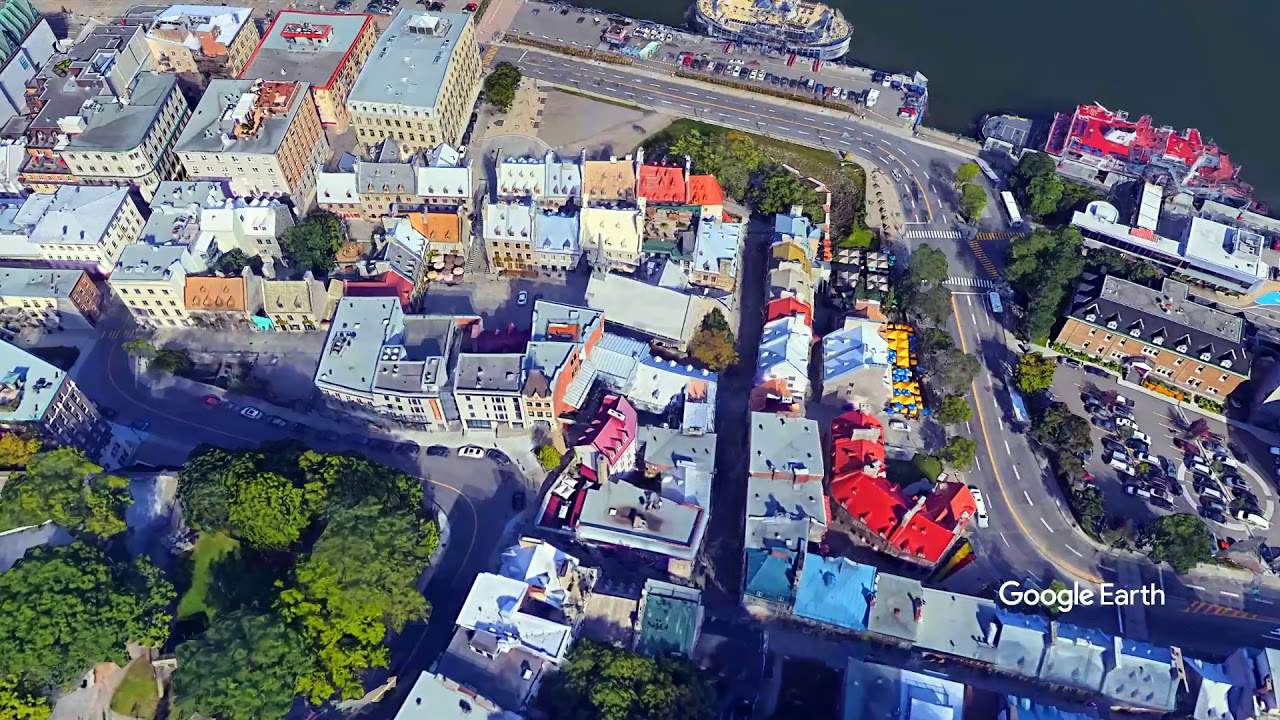 Quebec - Basse Ville-  Place Royale - Google Earth Studio