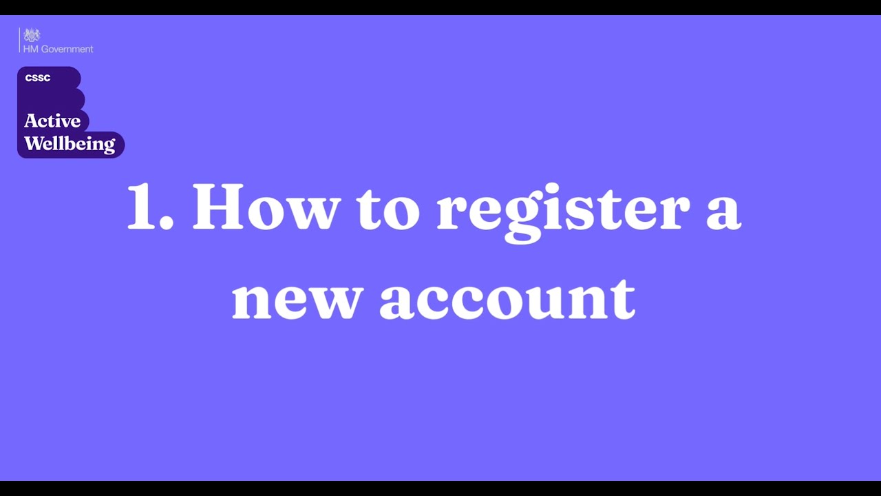 Active Wellbeing FAQ - How to register a new account