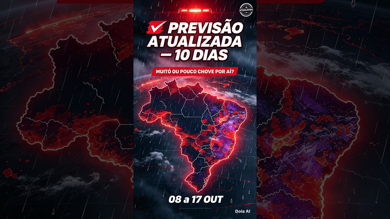 🚨 PREVISÃO ATUALIZADA — 10 DIAS: MUITO OU POUCO CHOVE POR AÍ? (08 a 17 OUT)