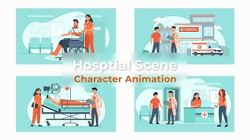 Flat Character Motion Graphic Animation | After Effects Templates | Hospital Scene Cartoons Pack #2