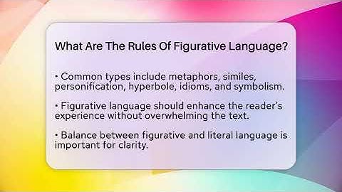 What Are The Rules Of Figurative Language? - Tales And Texts