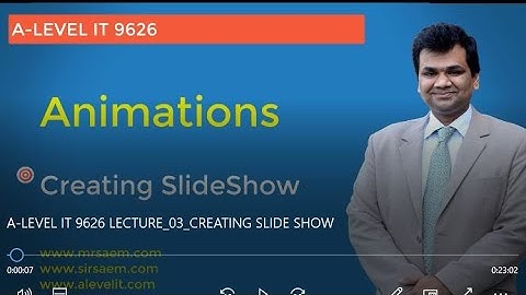 A LEVEL IT 9626 LECTURE 03 CREATING SLIDE SHOW