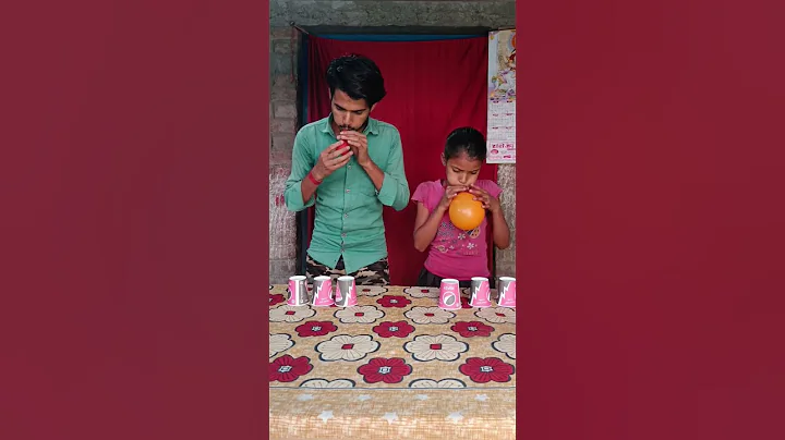 Blow The Glasses With Balloon Challenge #shorts #short #balloon #challenge