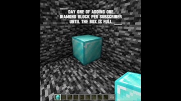 Day one of adding one diamond block per subscriber until the box is full!#shorts #minecraft