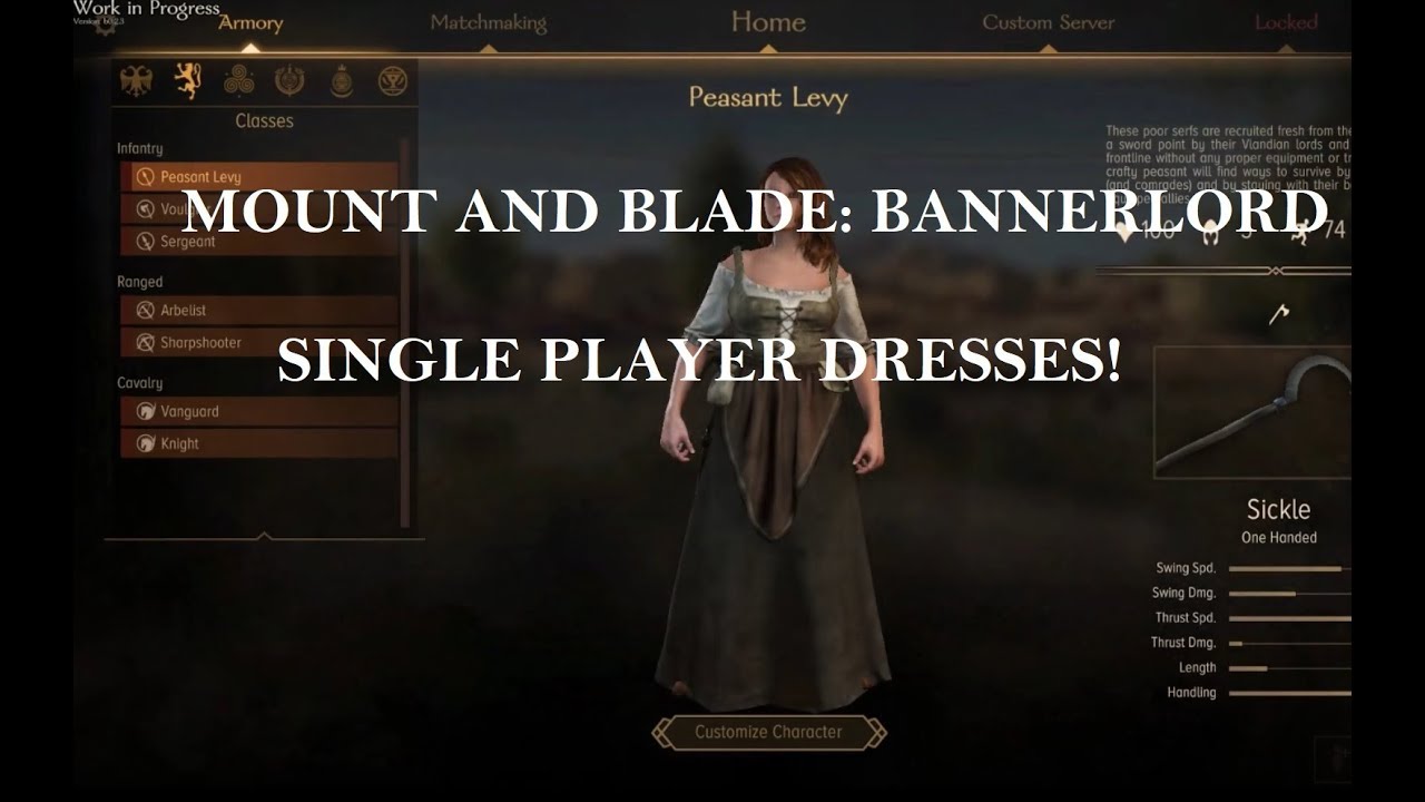 Bannerlord Single Player Dresses Youtube