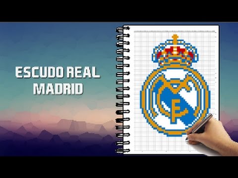 Como dibujar el escudo del Real  Madrid  Pixel  Art Para 