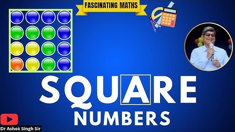 Fascinating Maths 2:*SQUARE NUMBERS*#ntse#olympiad#jee#fiitjee#allen#pw# Dr Ashok Singh Sir