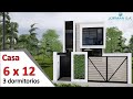 modelo de casas de 2 pisos (Casa 6x12 metros) Home Design Plan