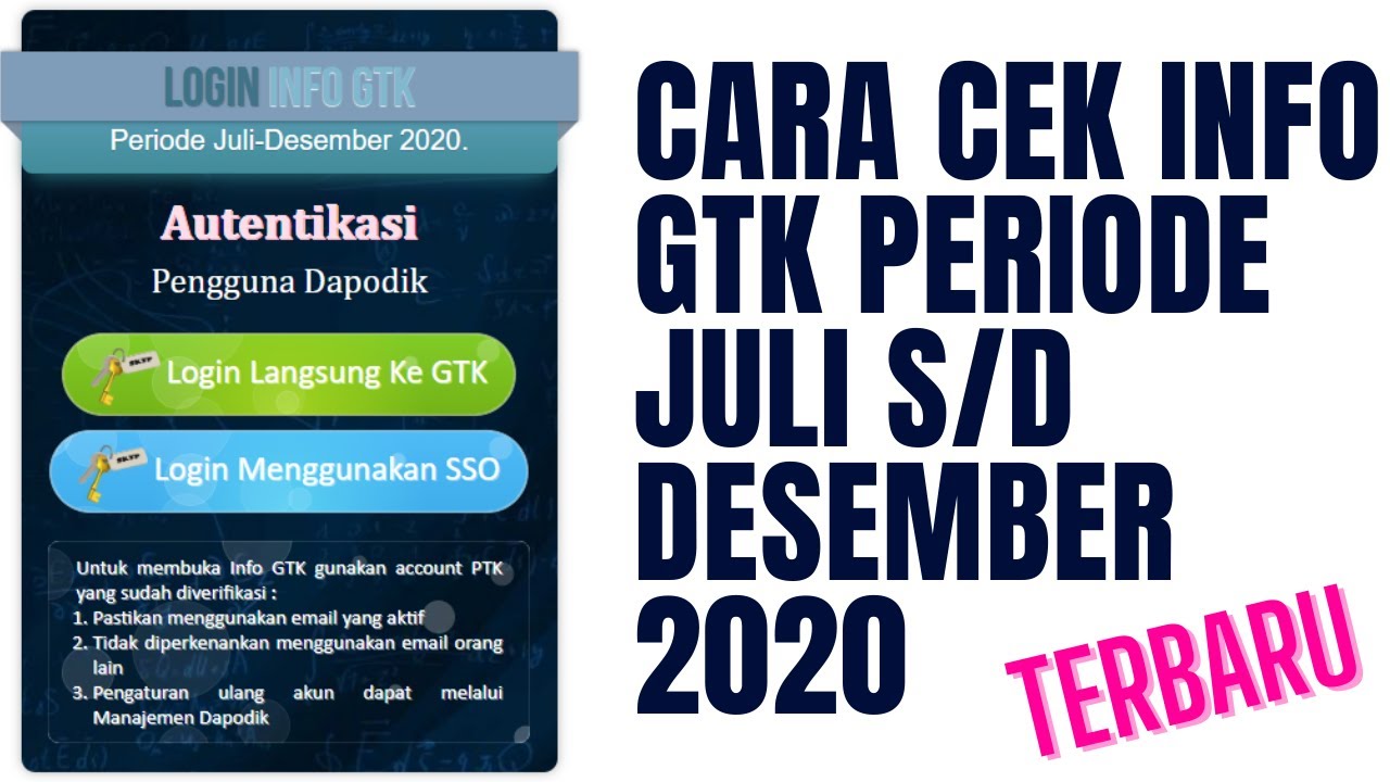 Cara Cek Info Gtk Periode Juli S D Desember 2020 Terbaru Youtube