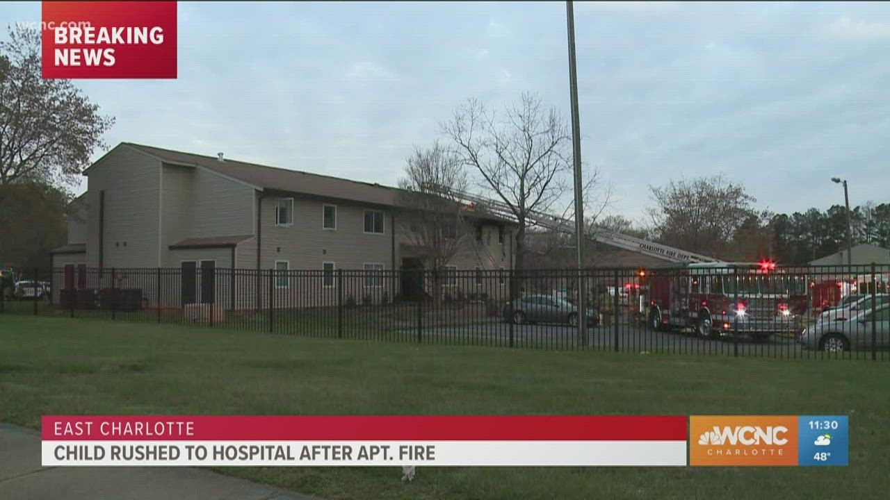 Child seriously hurt after east Charlotte apartment fire - YouTube