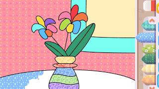 Vase With Flowers Coloring Pages for Children Vase With Flowers Coloring Pages for Children