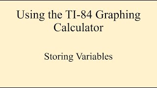 Storing Variables