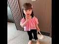 【90-130】韓国 スウィート リボン飾り 夏 上下セット 子供 服 女の子 2点セットアップ