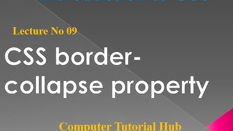 8 CSS border-collapse property