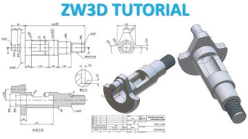 ZW3D Tutorial 58 | 3D Model Crank Shaft Design Basic Beginners