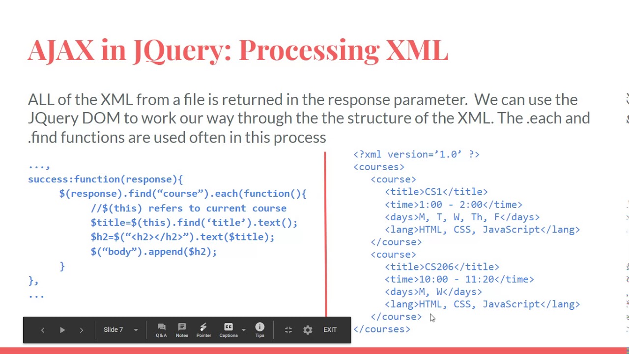 Jquery Ajax With Xml